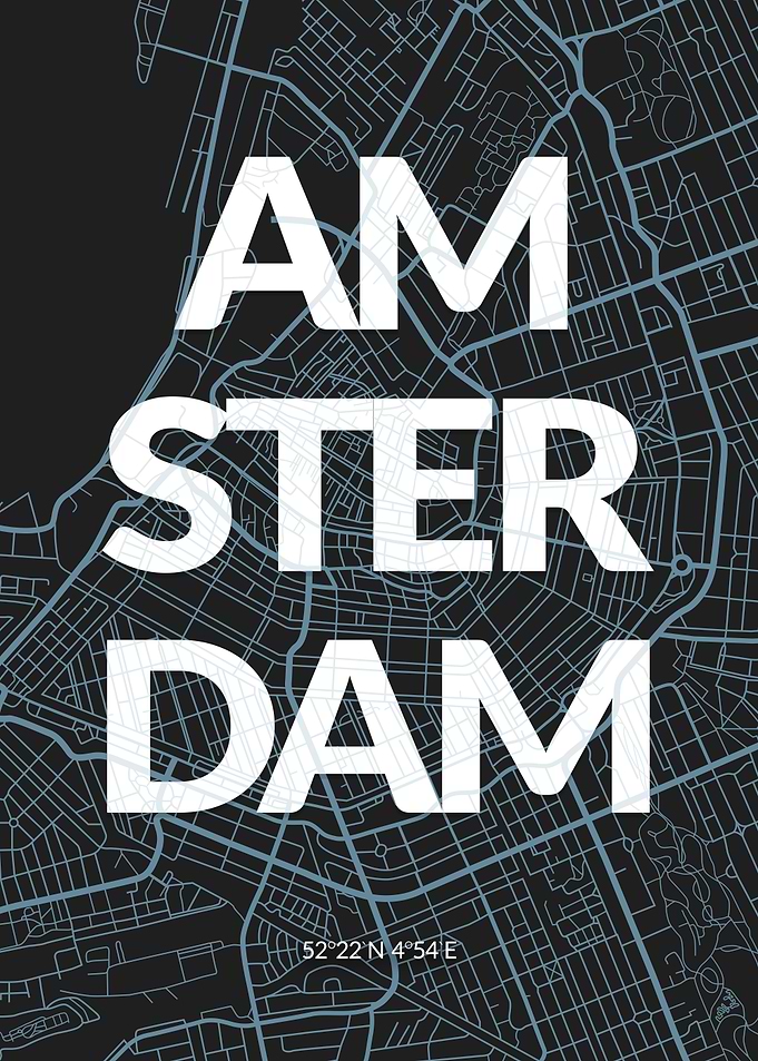 Colorful Amsterdam Map