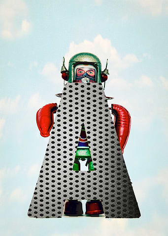 retro robot letter A
