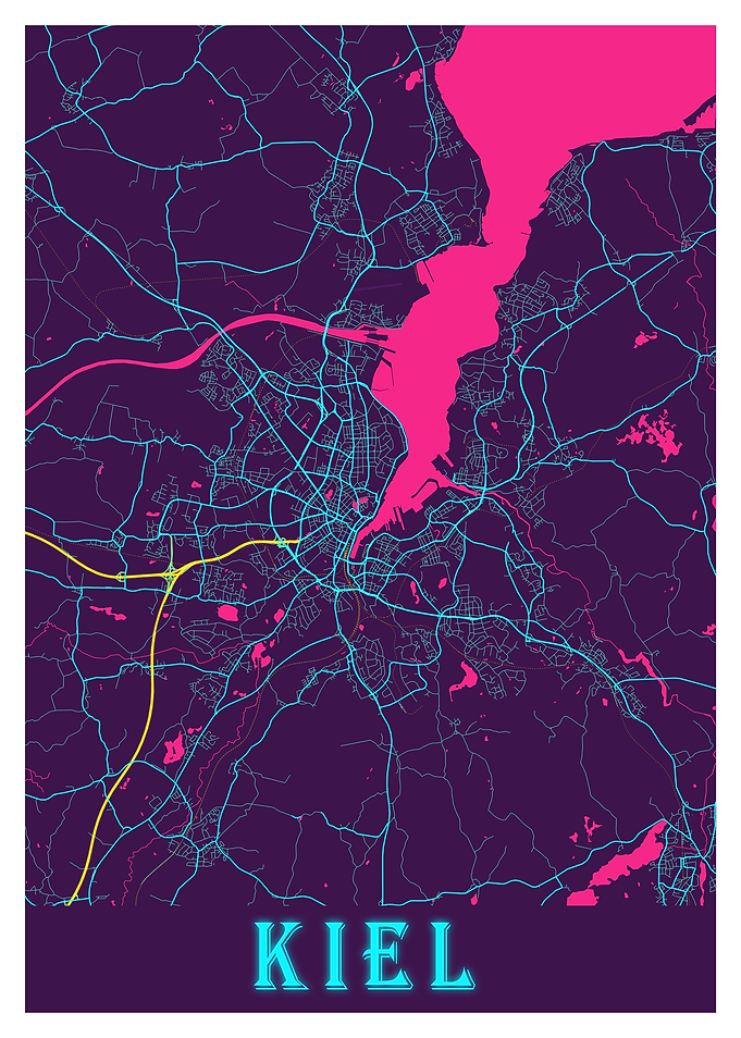 Kiel Neon City Map