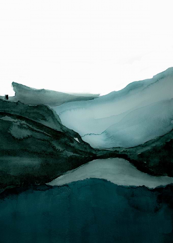 Green watercolor abstract