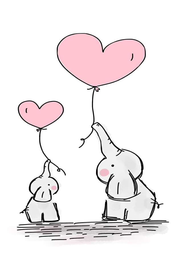 two love elephant love