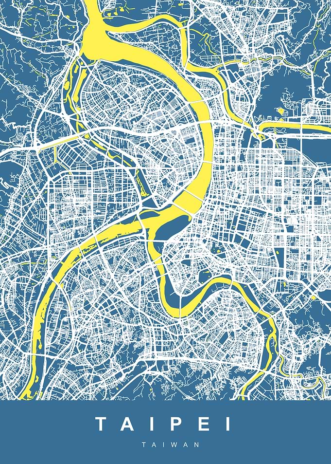 TAIPEI Map Taiwan Blue