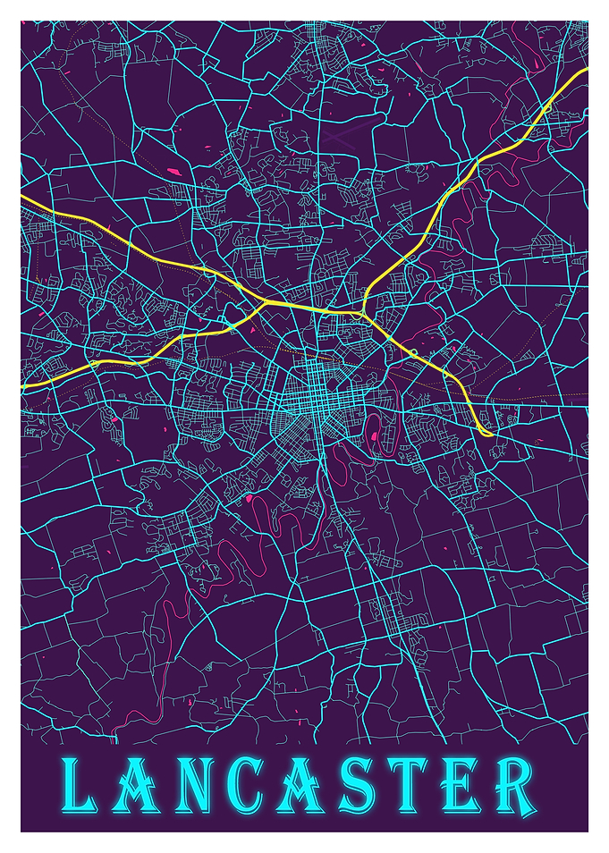 Lancaster Neon City Map