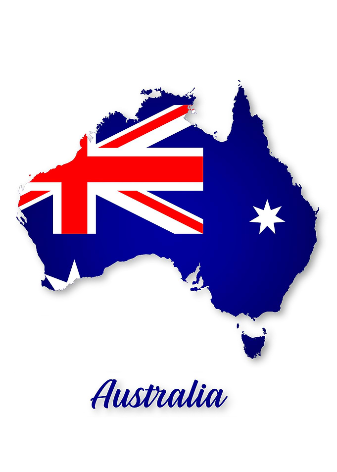 Australia Flag Map