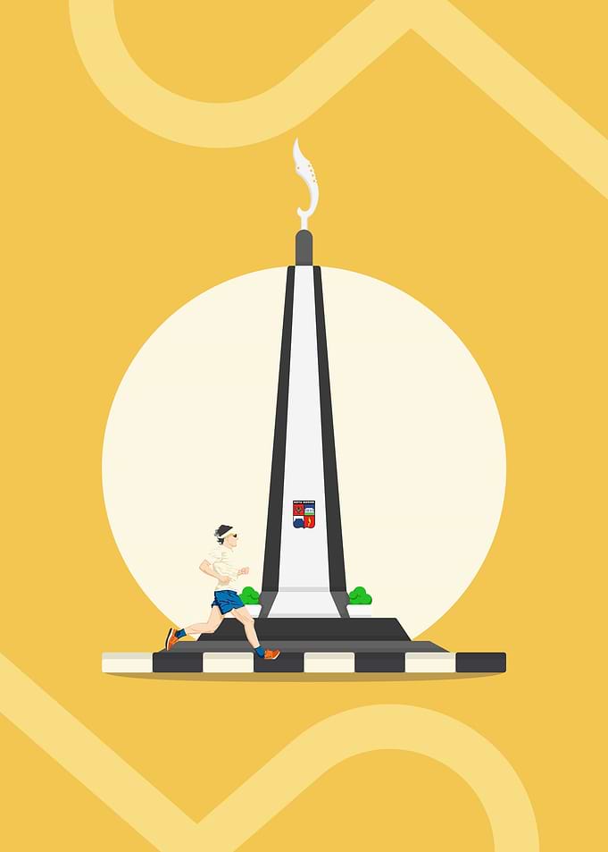 Running at Monument Kujang