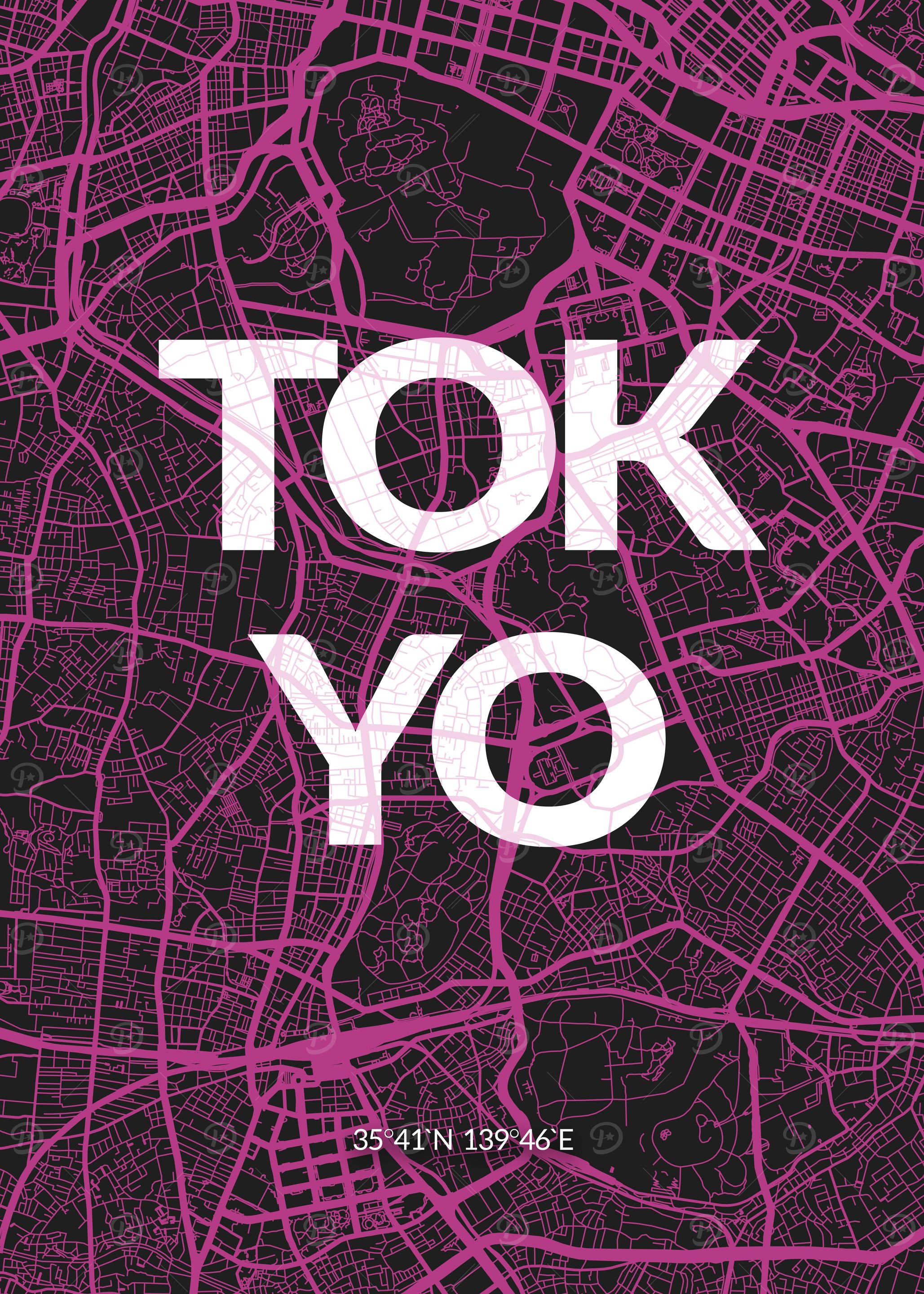 Colorful Tokyo Map