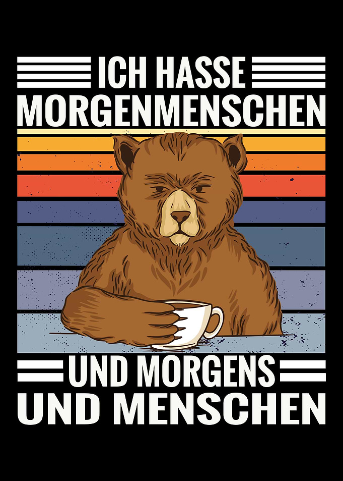 Coffee bear saying hate m