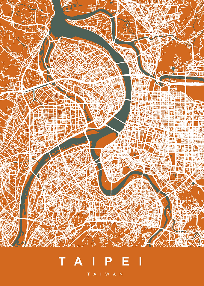 TAIPEI Map Taiwan Orange