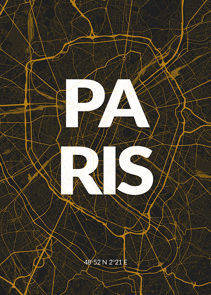 Colorful Paris Map