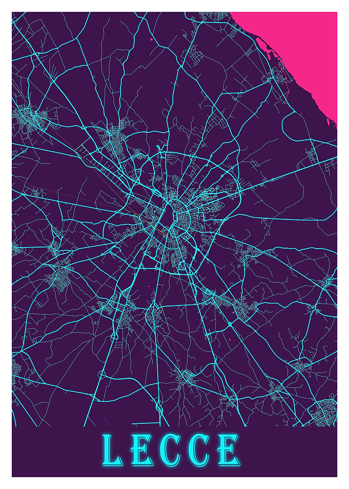 Lecce Neon City Map