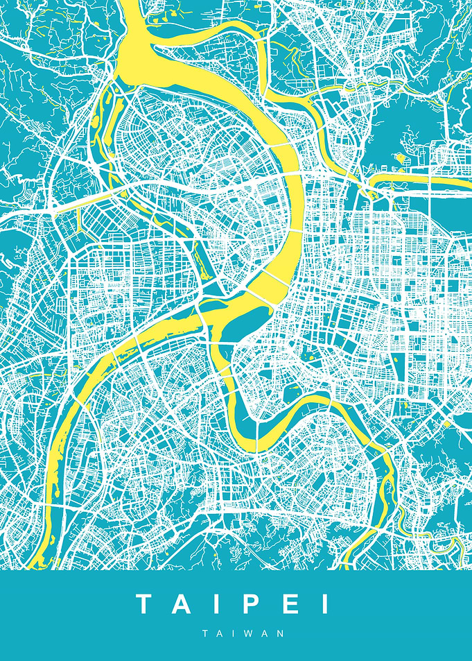 TAIPEI Map Taiwan Aqua