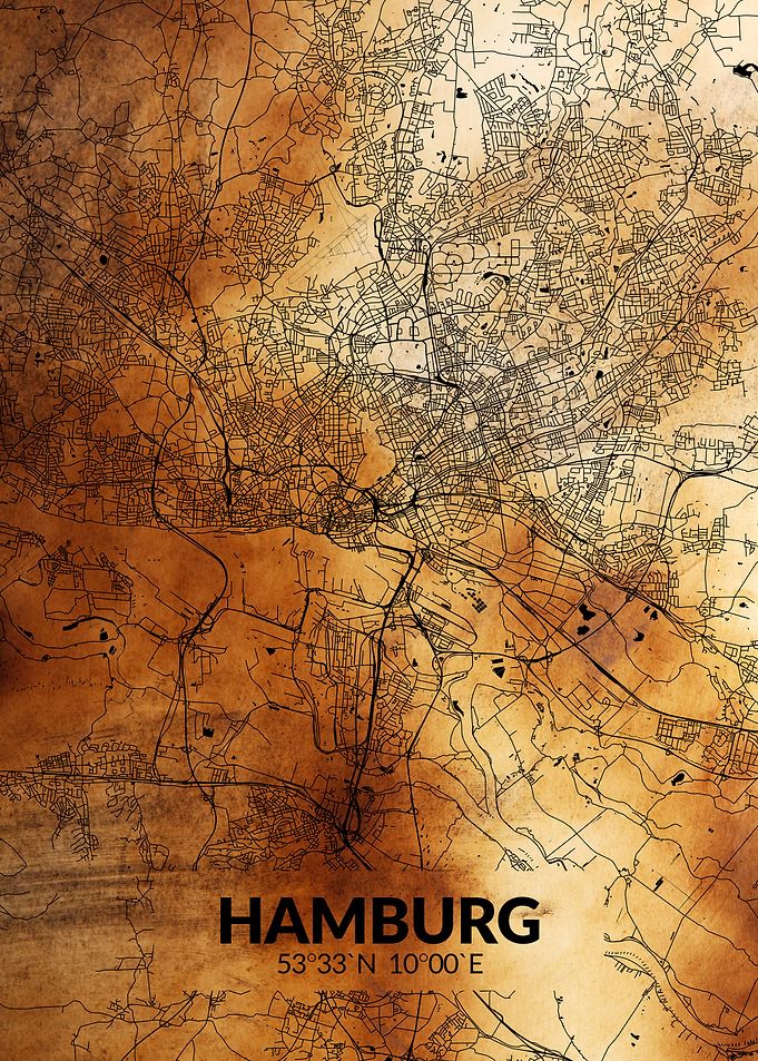 Old Map of Hamburg