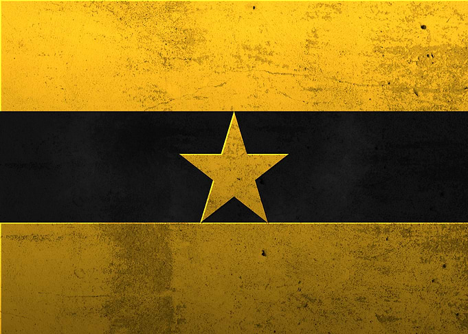 flag of Ghana cityscapes