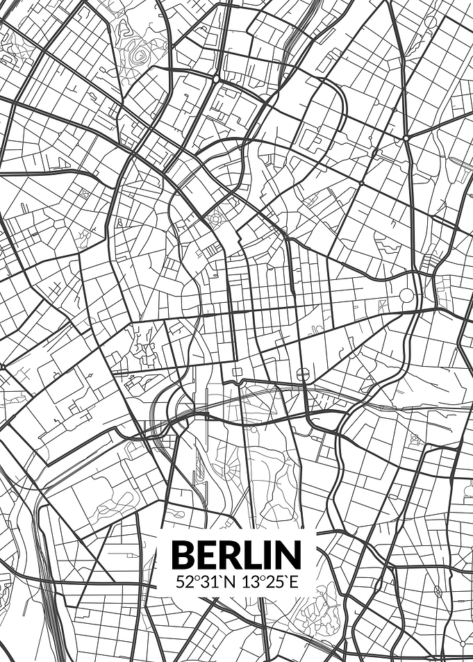 Berlin White Map