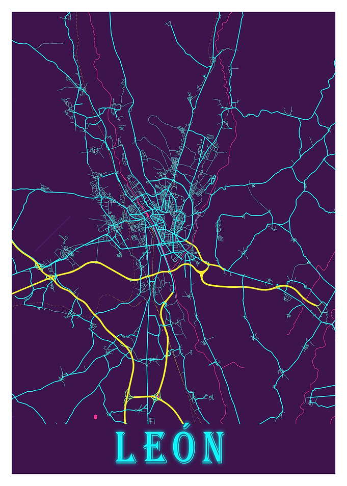 Leon Neon City Map