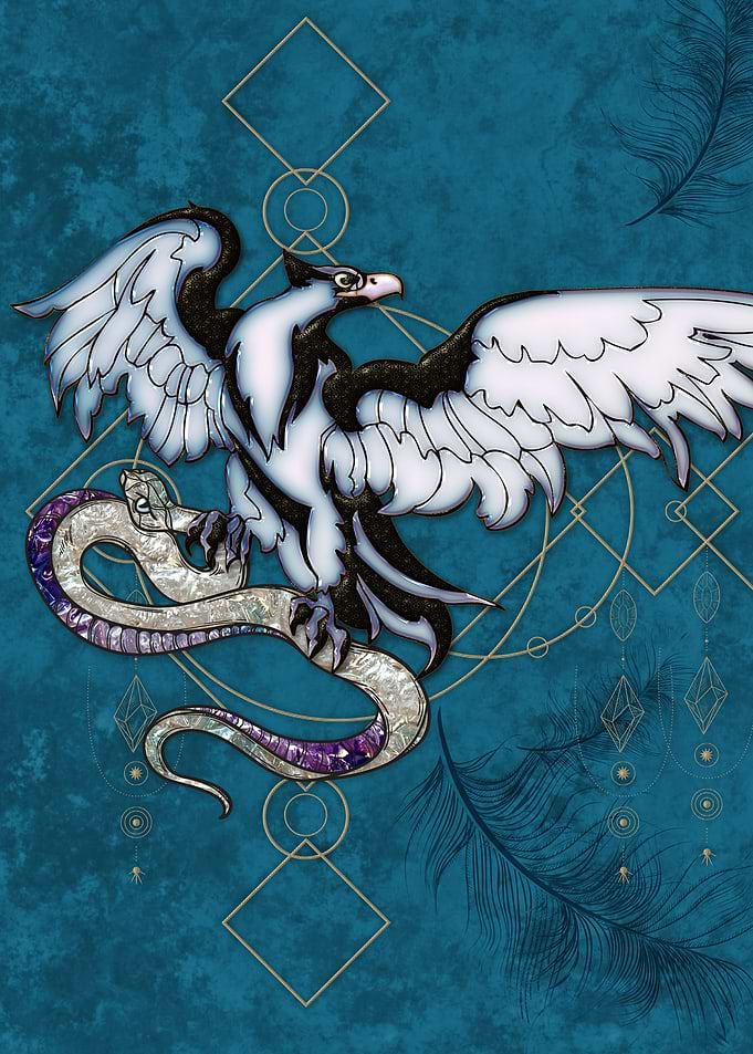eagle bird animal snake