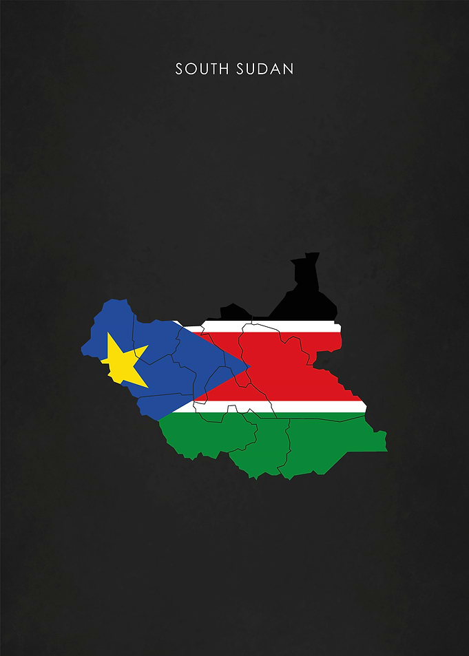 South Sudan Flag Map