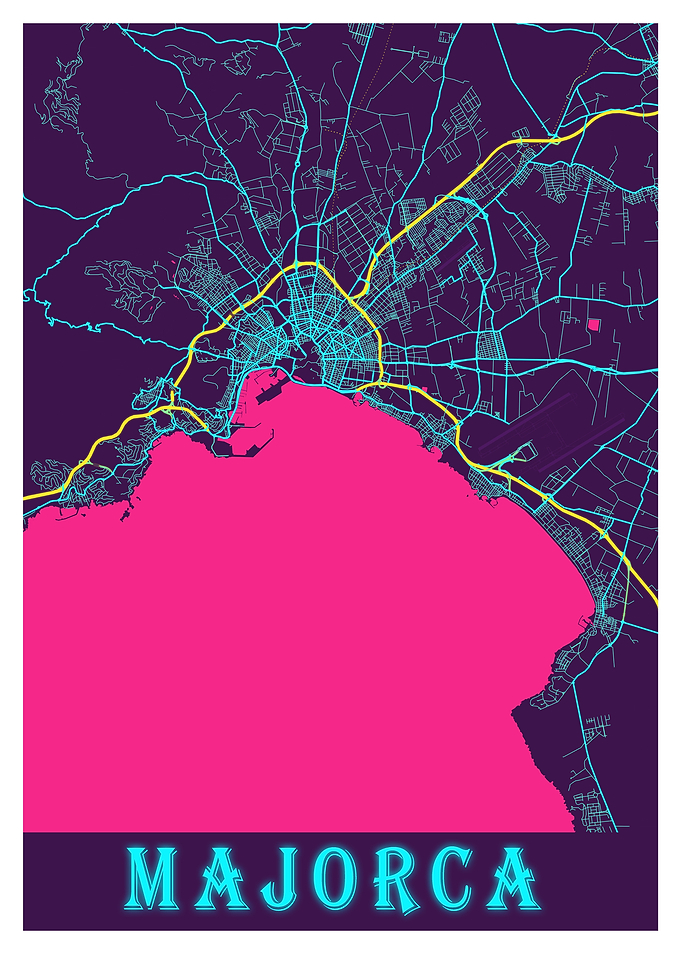 Majorca Neon City Map