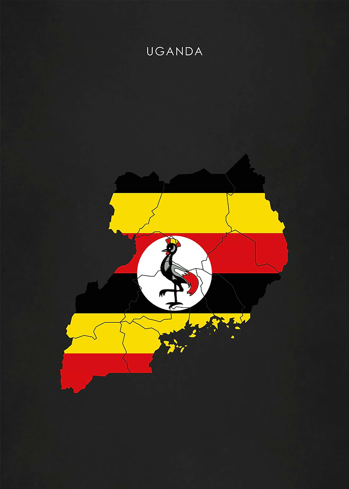 Uganda Flag Map