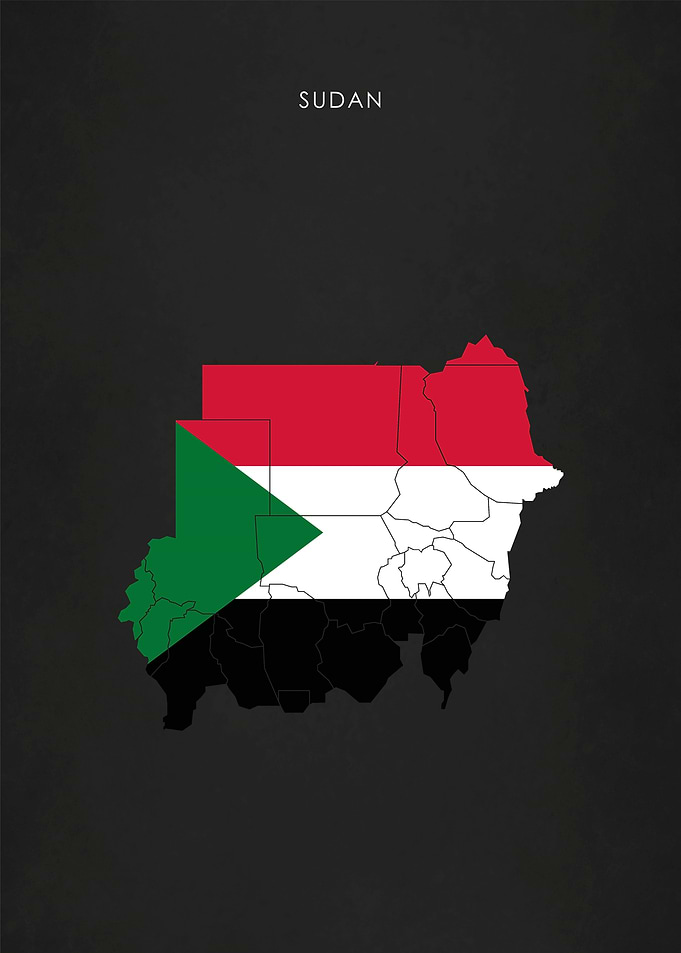 Sudan Flag Map