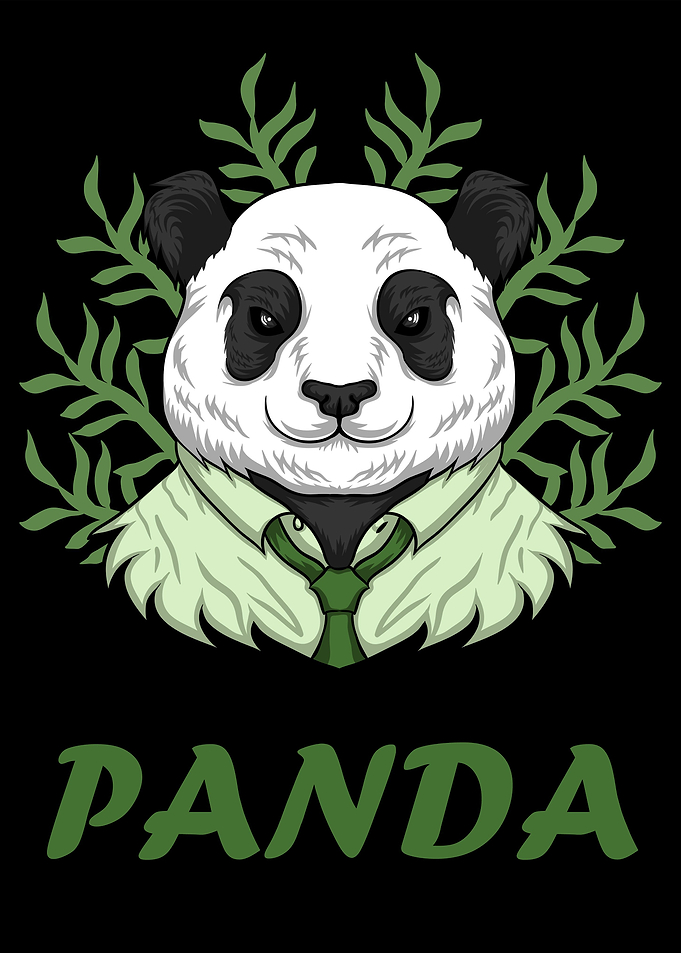 Mr Panda Bear with leaves