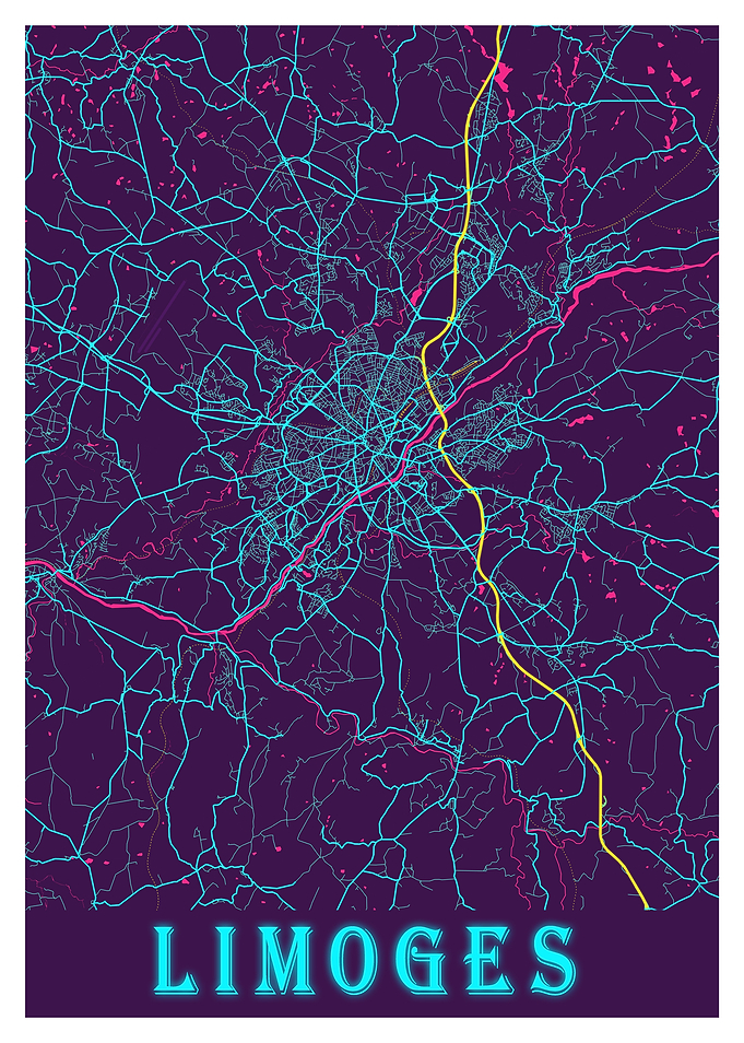 Limoges Neon City Map