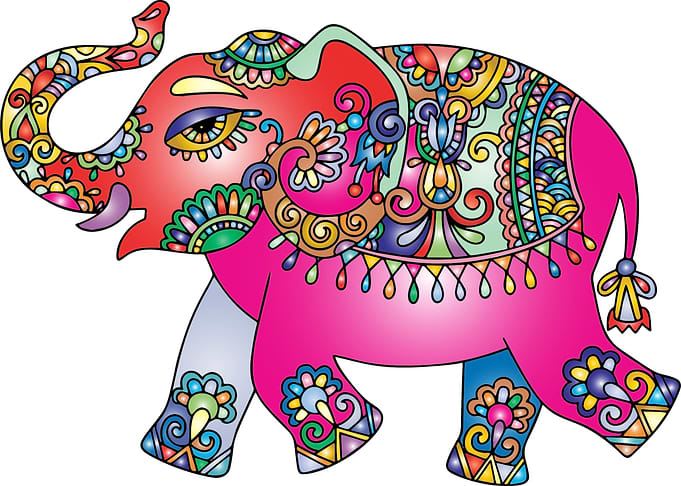 pink poster elephant