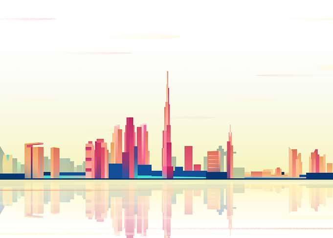 Dubai Skyline Poster