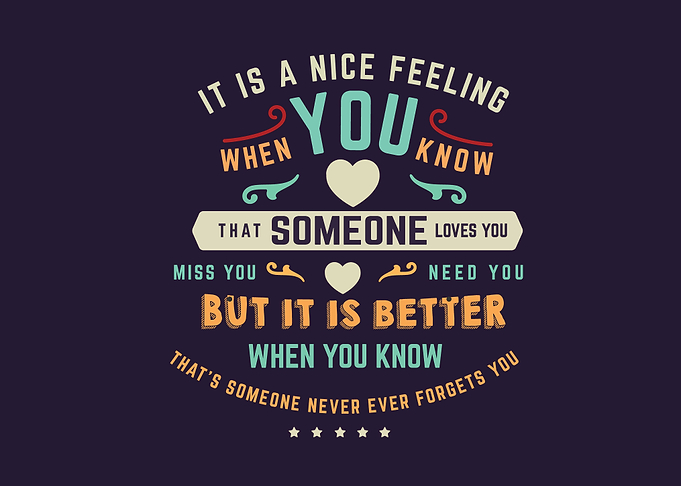 It is a nice feeling