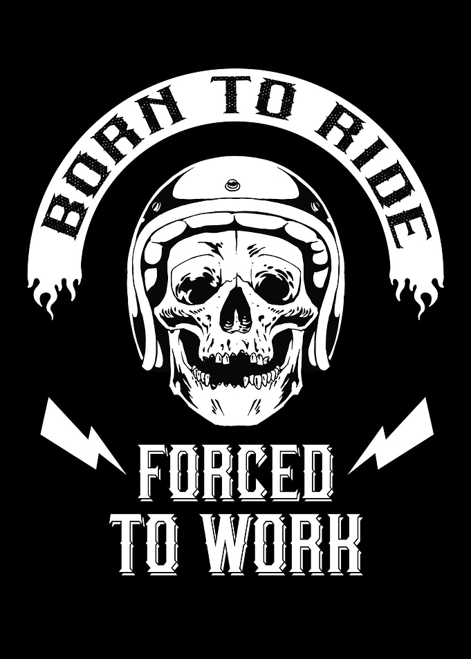 Born to Ride biker skull