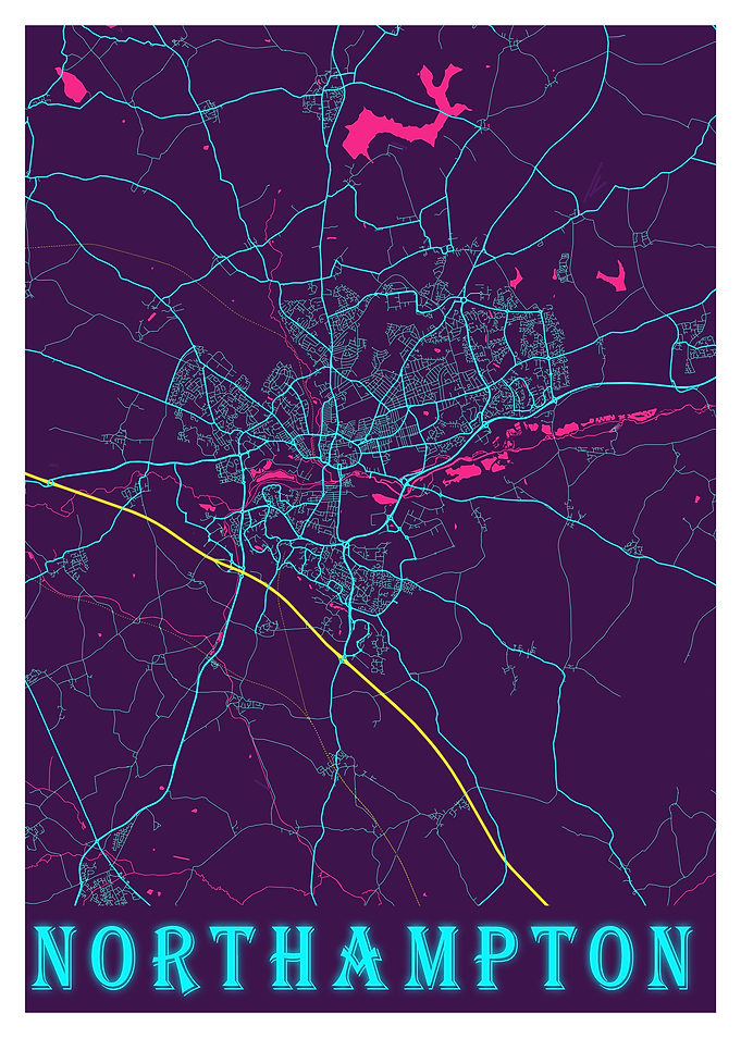 Northampton Neon City Map