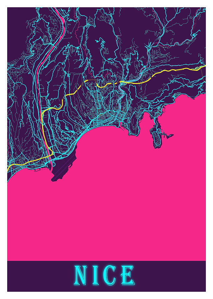 Nice Neon City Map