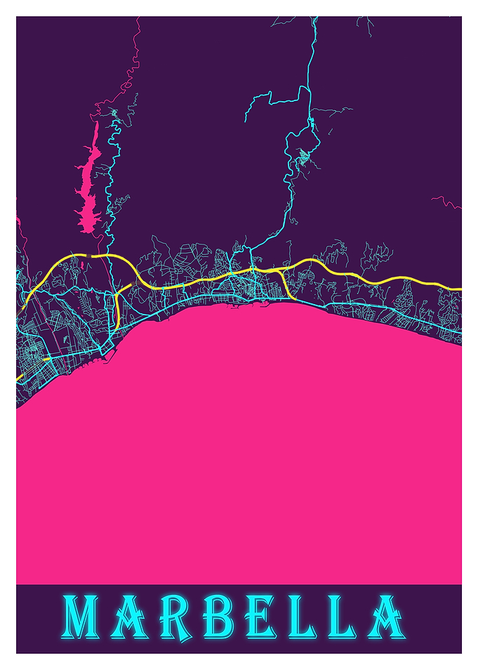 Marbella Neon City Map