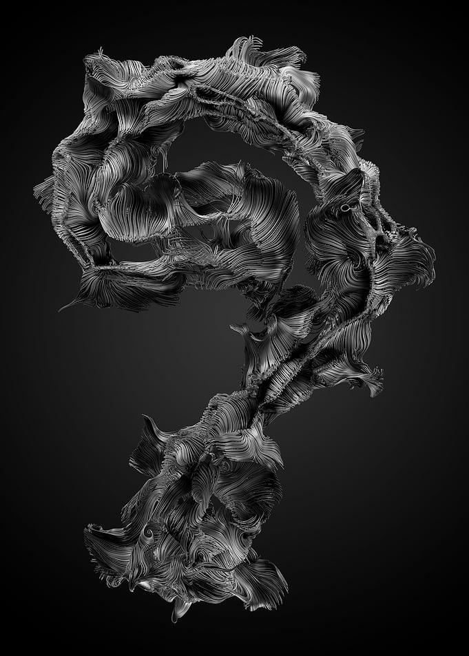 Chaotic Lines Art 21 BW