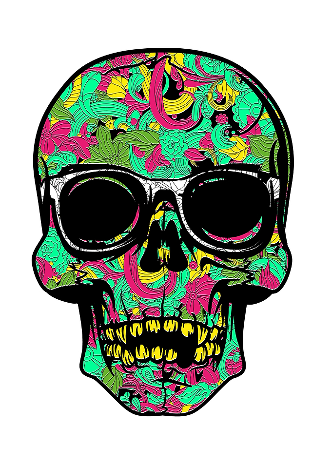 Colored Cool Skull