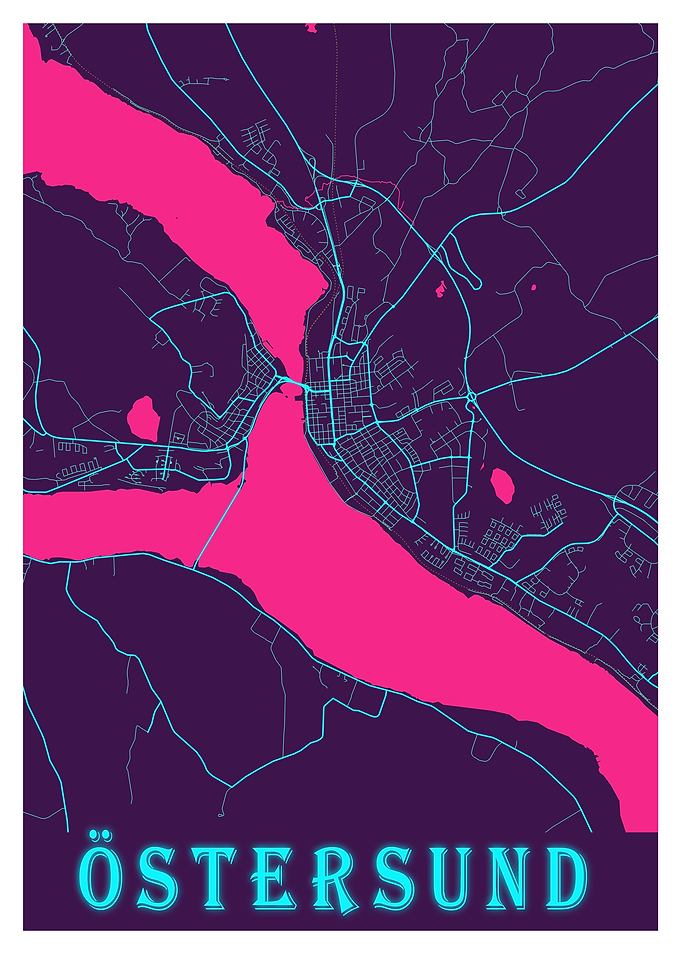 stersund Neon City Map