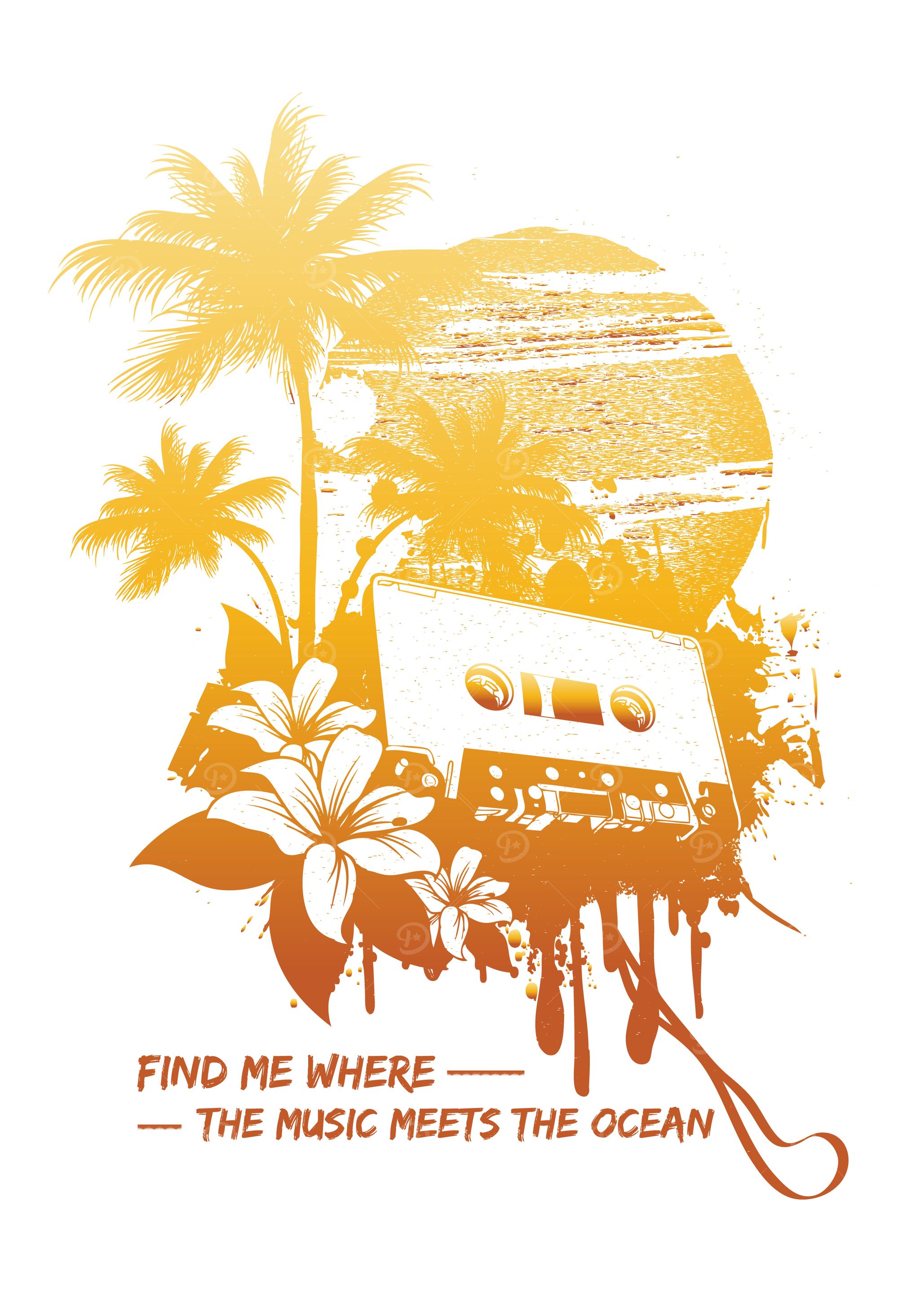 Music Sun Palm Trees Beach