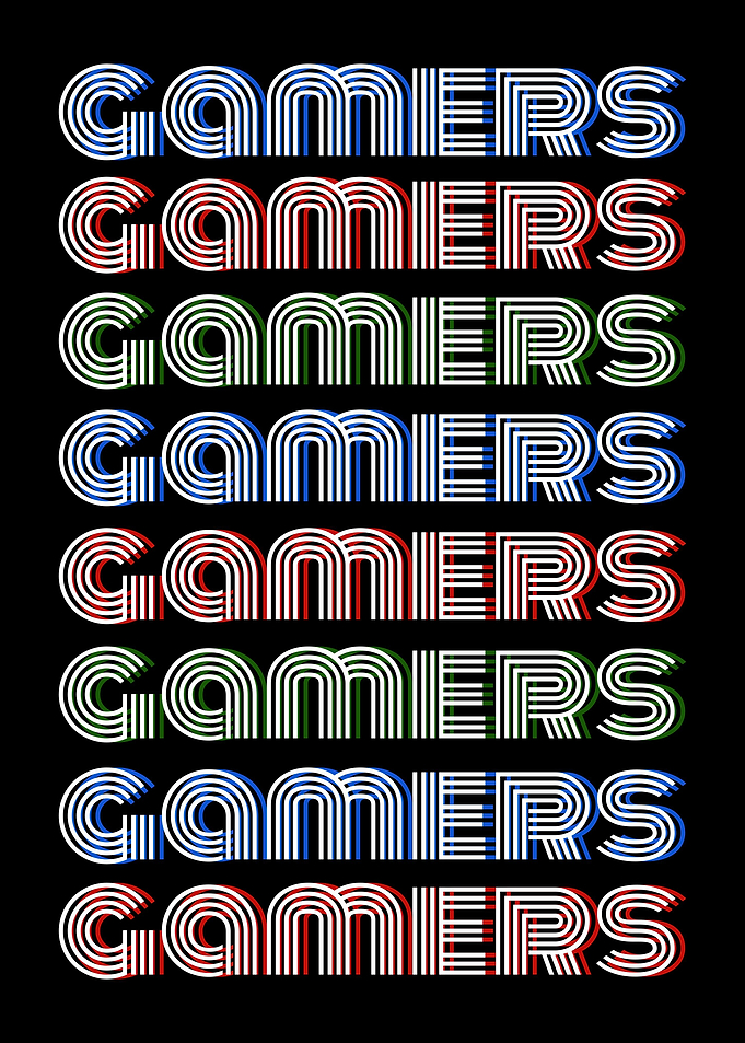 Poster text gamer effect