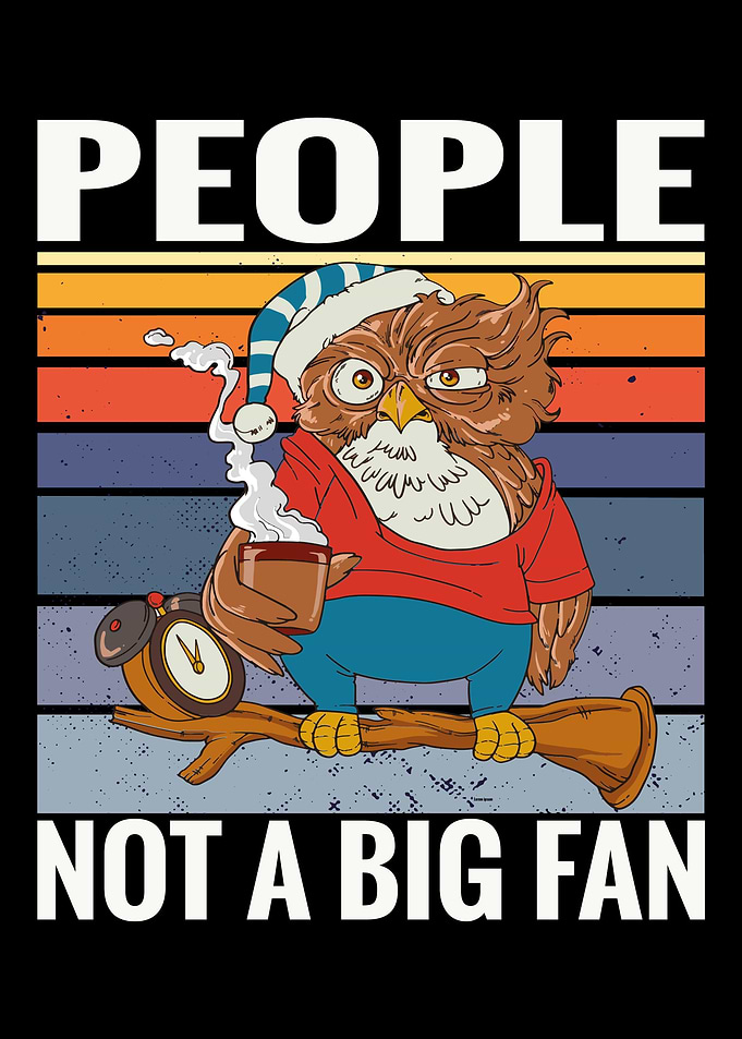 Coffee owl saying people