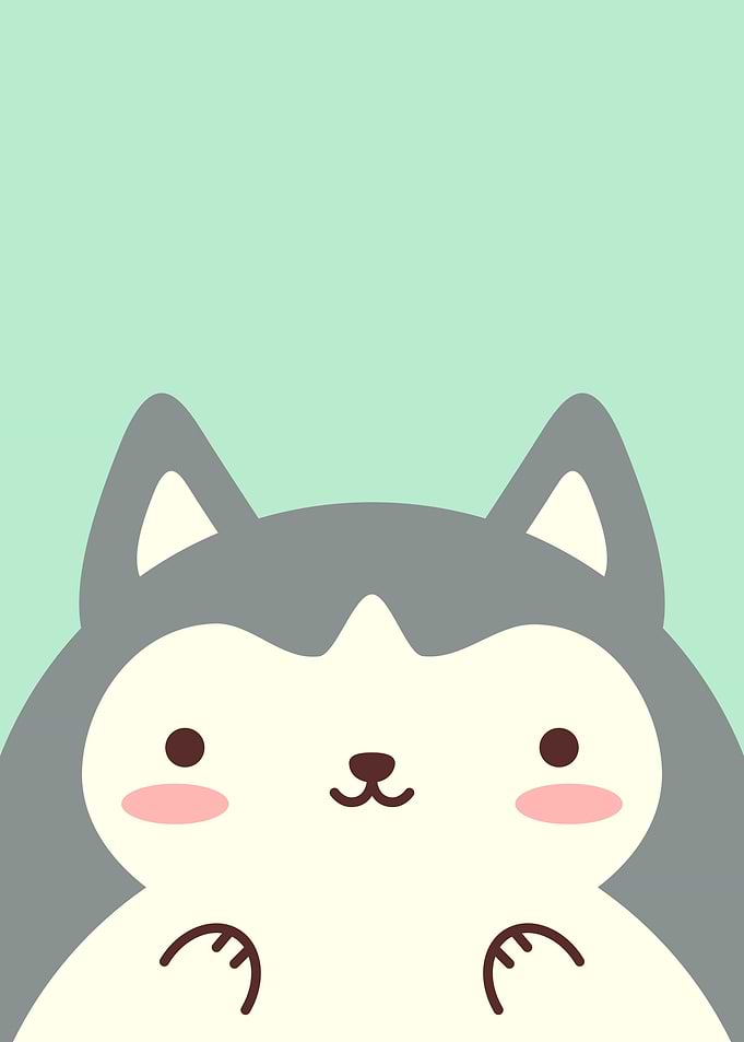 Cute Kawaii Husky Dog