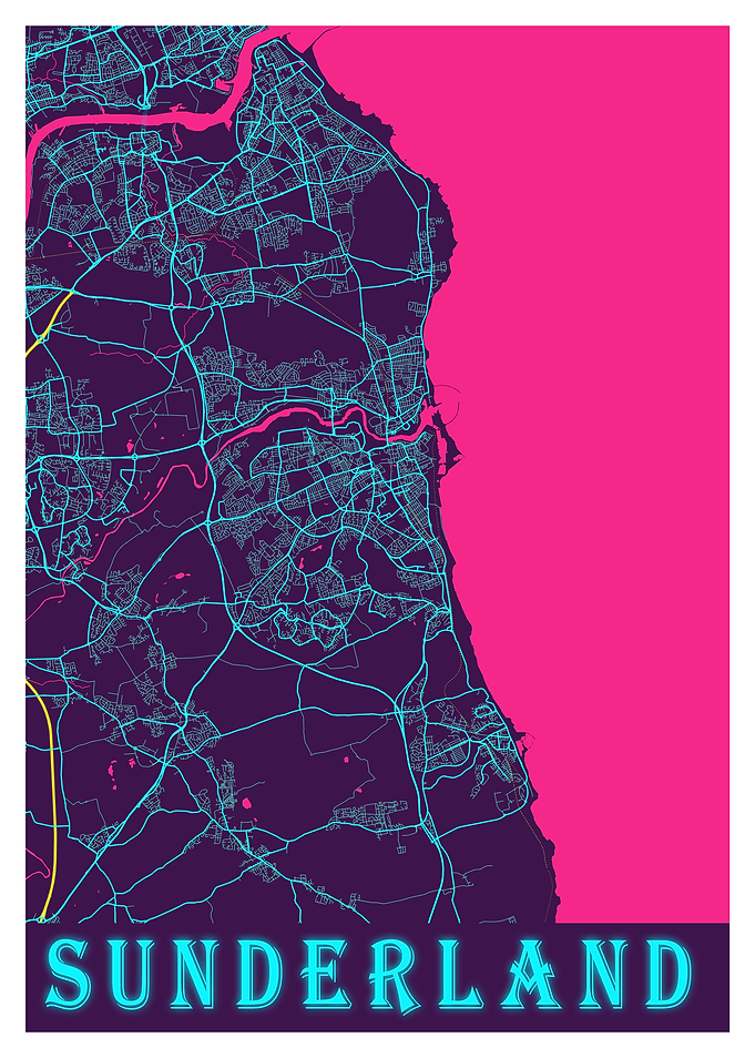 Sunderland Neon City Map