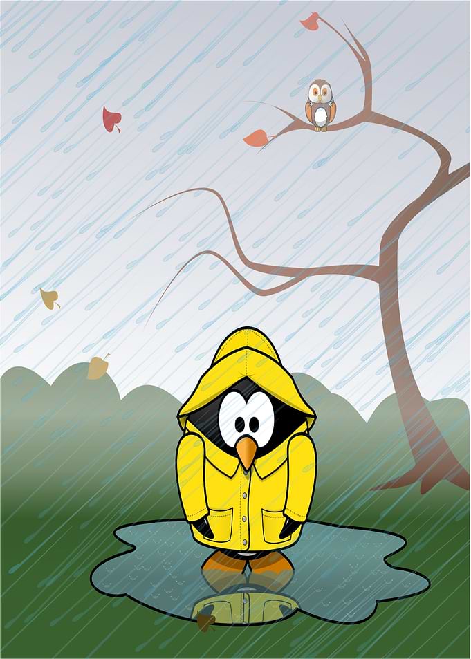 yellow shirt rain