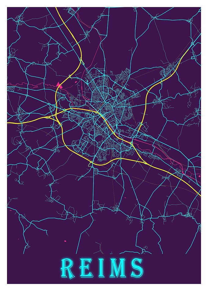 Reims Neon City Map