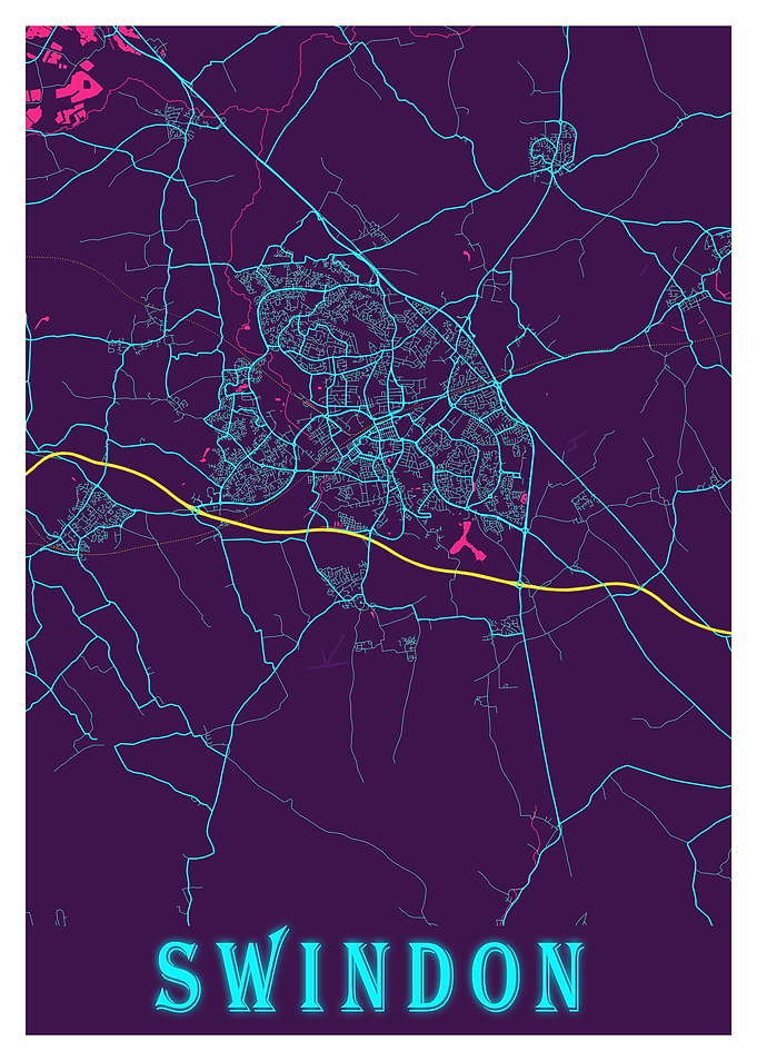 Swindon Neon City Map