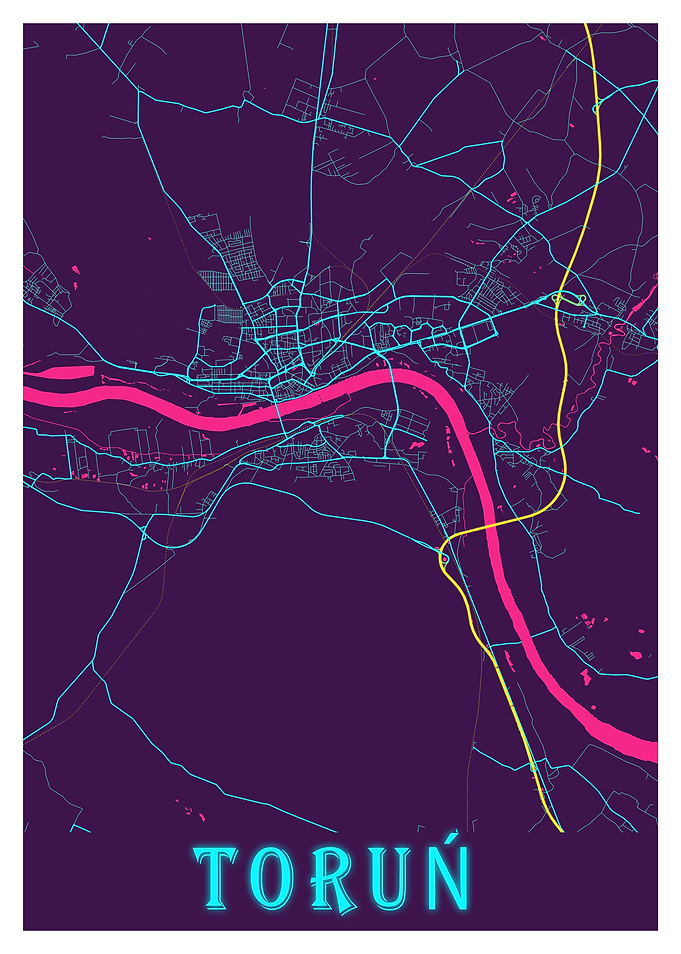 Torun Neon City Map
