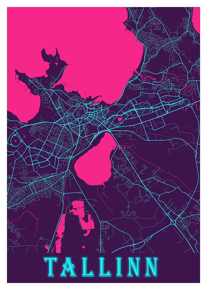 Tallinn Neon City Map