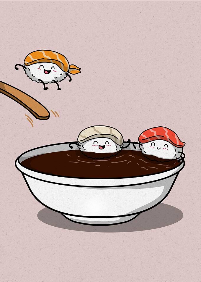 Funny Sushi Poster