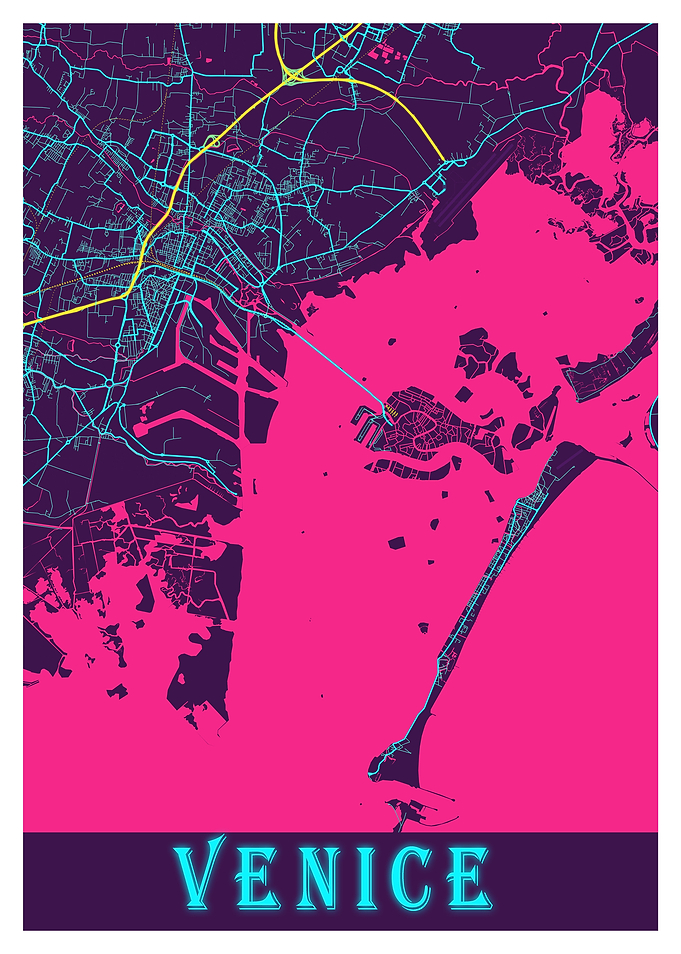 Venice Neon City Map