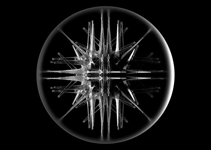 3d art fractal cyber ball