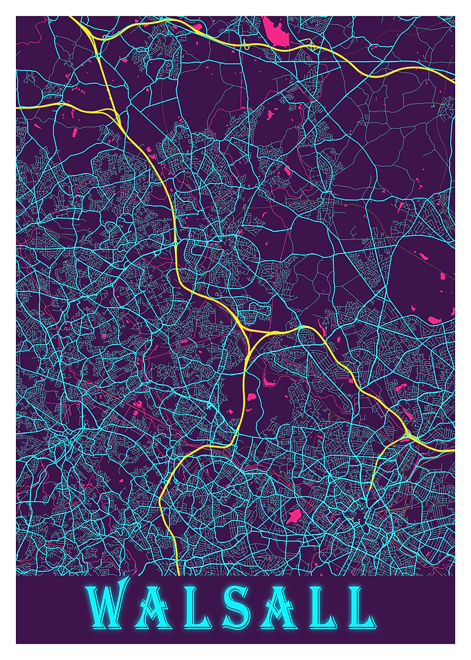 Walsall Neon City Map